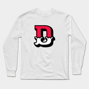 Monogram D - Alphabet Scrapbooking Red/White Circus Style Long Sleeve T-Shirt